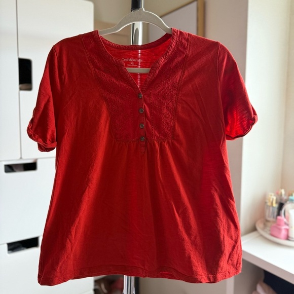 Croft & Barrow Women's Red Short Sleeve Top Size XL - Picture 1 of 3